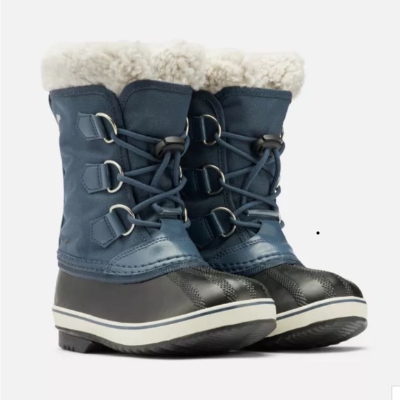 KIDS' YOOT PAC NYLON SNOW BOOT Blue Winter Boots insulated weatherproof  size 2Y - Picture 1 of 9